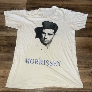 Men's Large Morrissey White Beige Faded Distressed